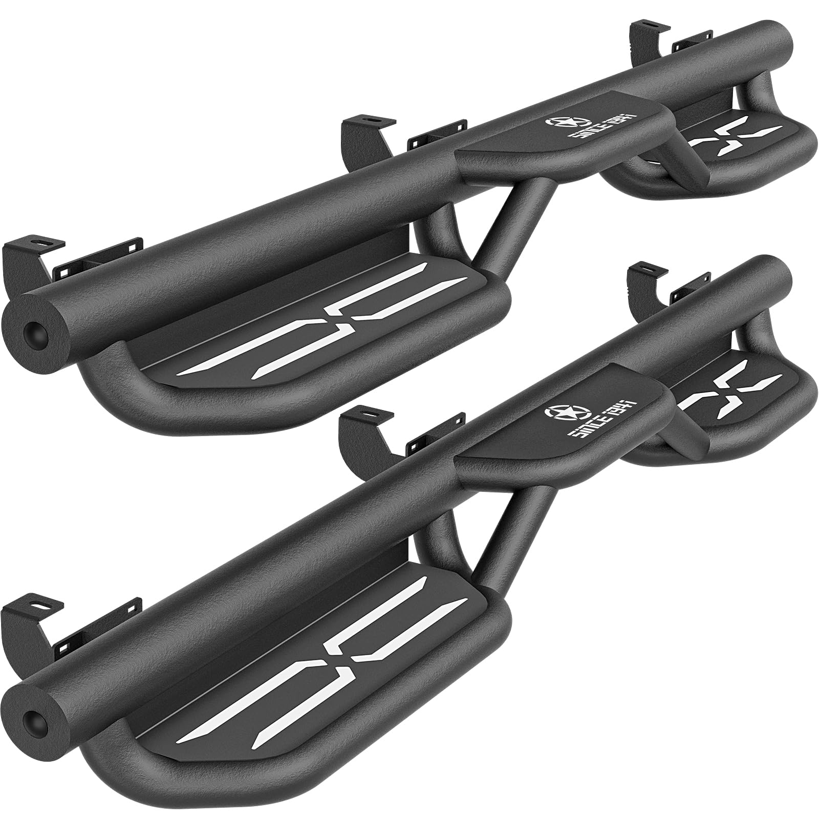 YZONA for Wrangler JK Running Boards Side Steps Compatible with 2007-2018 Jeep Wrangler JK Unlimited 4 Doors, Heavy-Duty Steel Nerf Bars Step Plates Rock Sliders Rail (Black, Powder Coated)