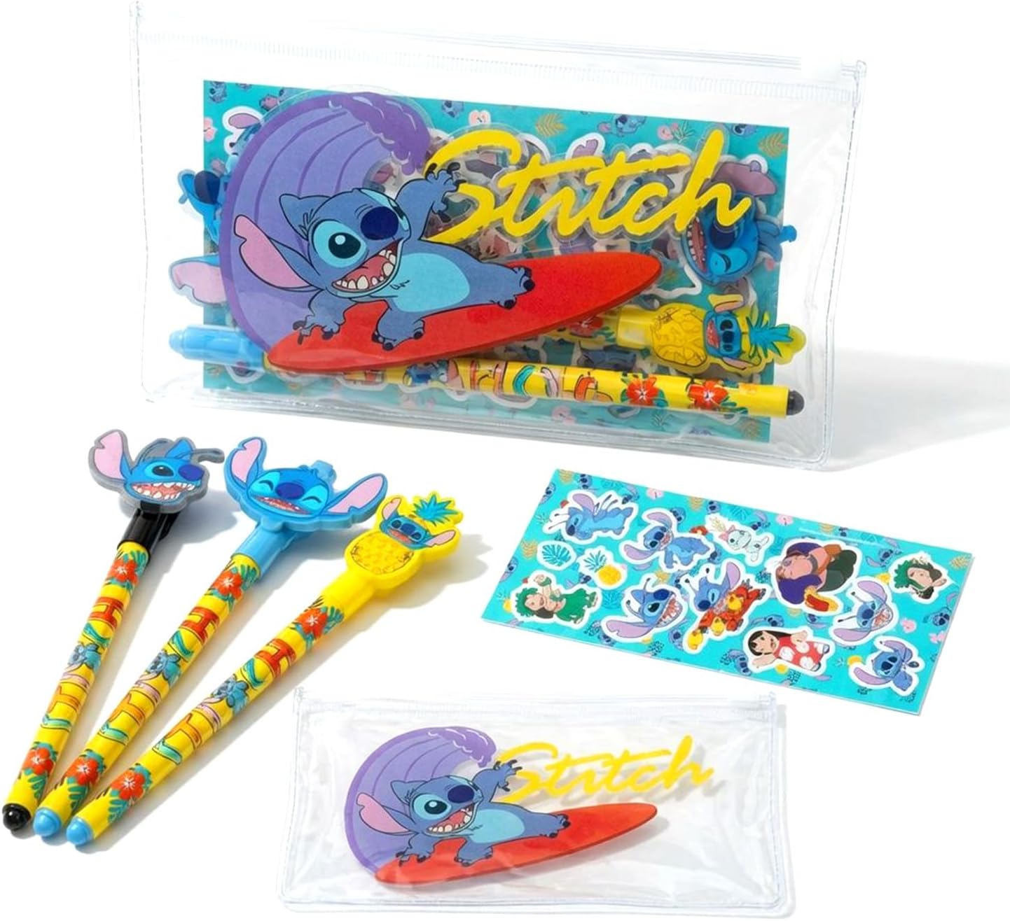 Disney Stitch Pencil Case for Kids Bundle - Stitch Pen Pouch, Pens, More