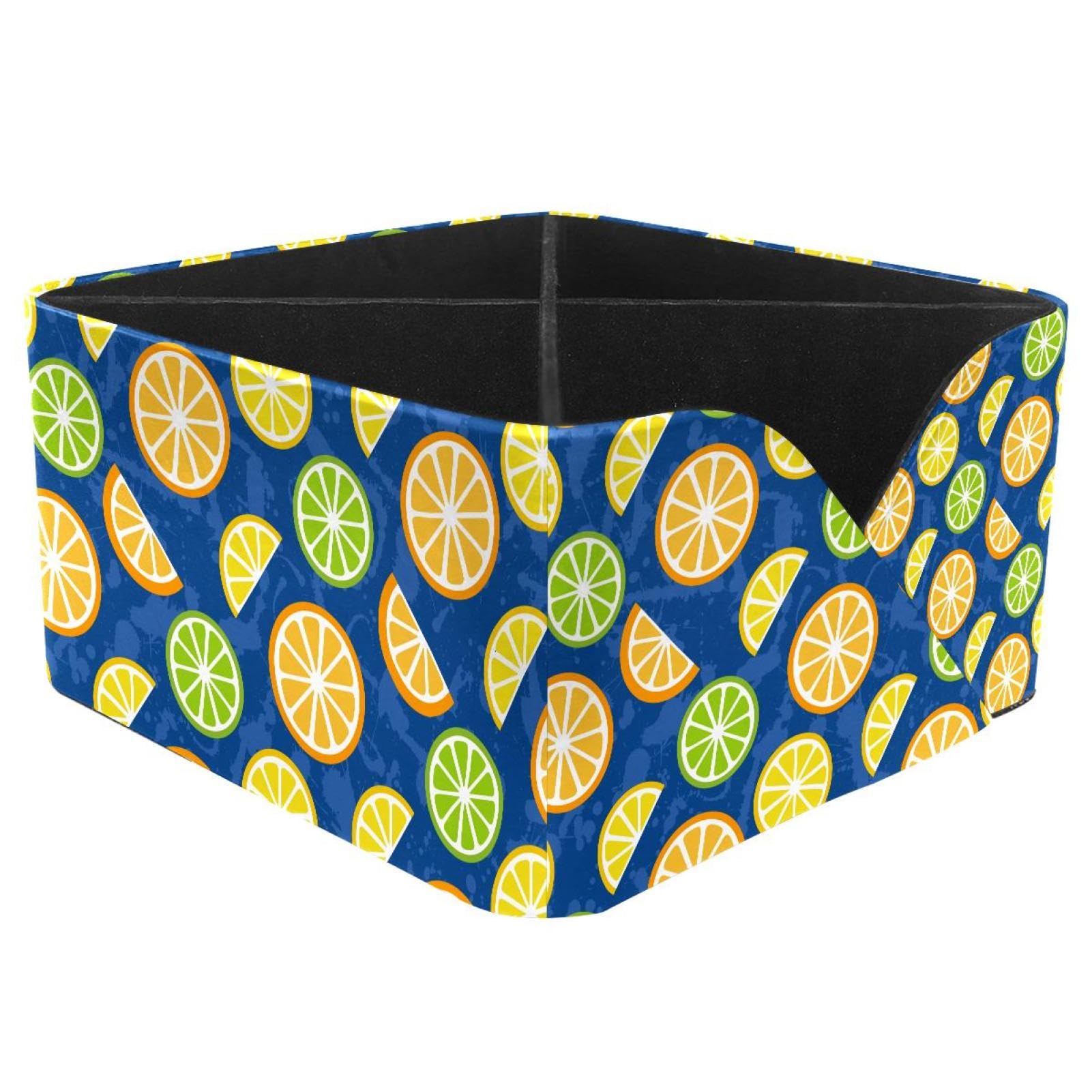 KengjuTesu Lemons and Limes Juice Colorful Summer Pattern Desktop Organizer Pen Holder, Rectangular Pencil Cup for Office, Study and Makeup Stations
