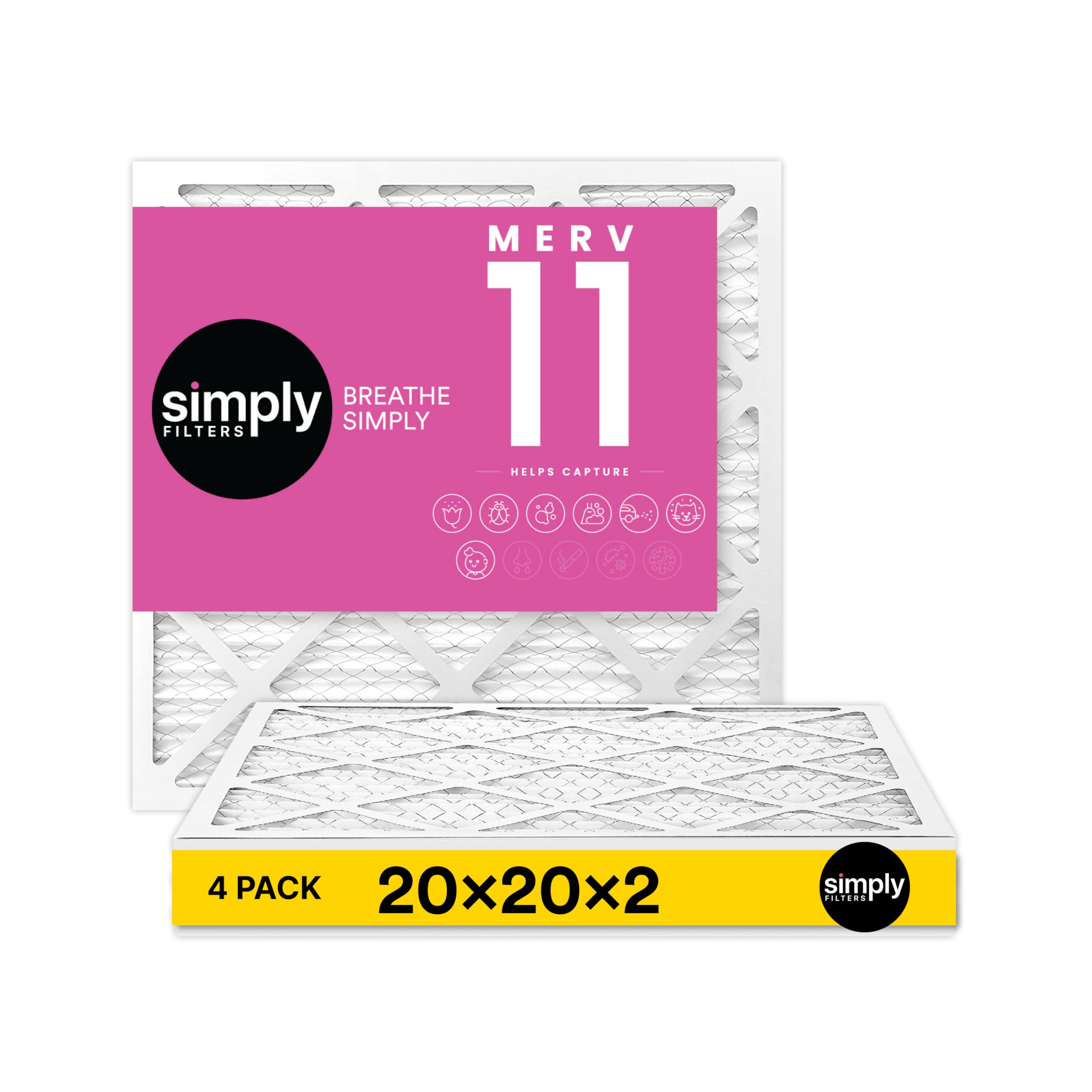 Simply 20x25x4 Air Filter, MERV 8, 4 Pack, Furnace Air Filter for HVAC (Actual Size:19.5"x24.5"x3.63") DUST, Pet, & Allergy Control — view 63