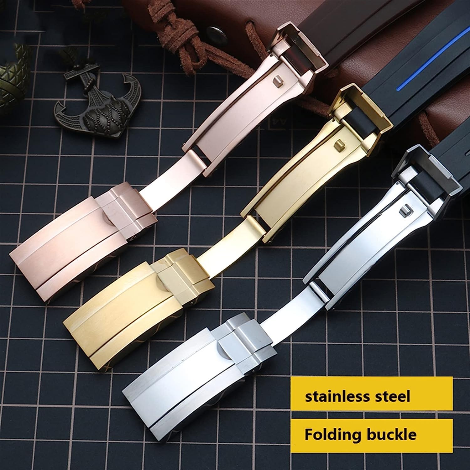 Cinturino in gomma per Rolex Sport Mens Watch Strap con cinturino da polso con fibbia pieghevole 20mm 21mm