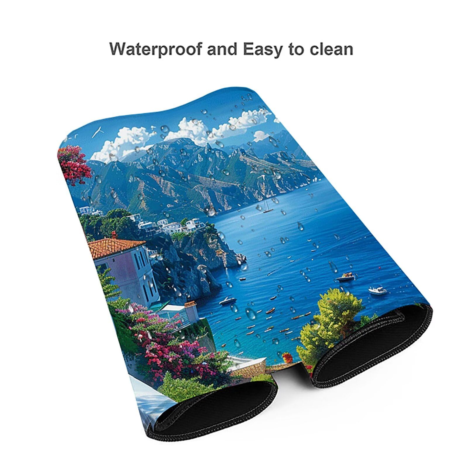 Paisaje Alfombrilla Ratón Gaming XXL 1500x800 mm, Alfombrilla Gaming Azul Mousepad con Base de Goma Antideslizante, Impermeable Desk Mat para Teclado y Raton, Accesorios Gaming, Regalos de Hombre 5-B