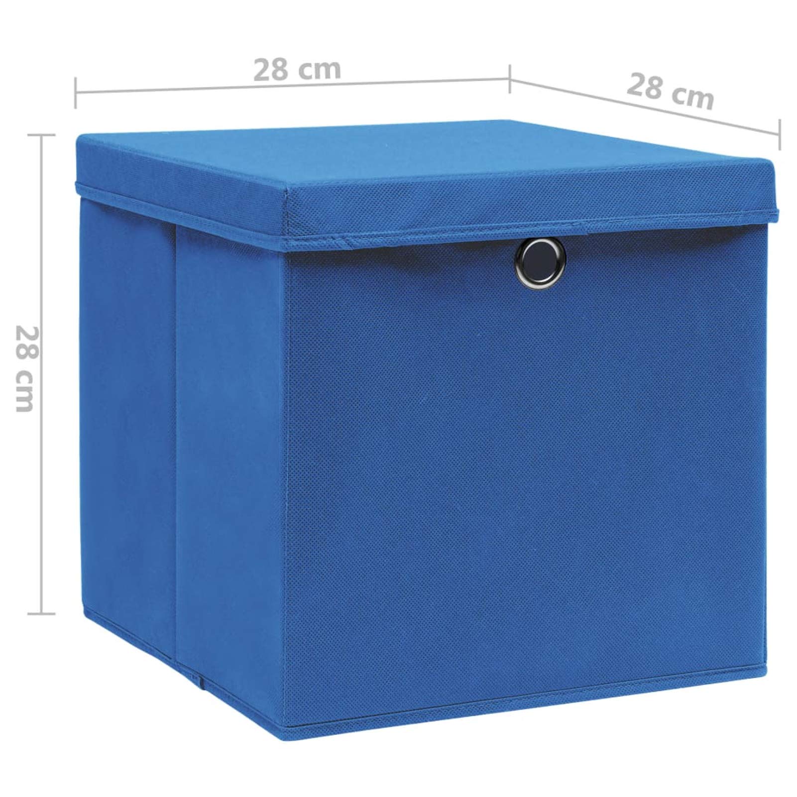 LAPOOH Aufbewahrungsboxen mit Deckeln 10 STK Spielzeugkiste, Aufbewahrungskiste, Kleideraufbewahrung, Kleideraufbewahrung & Organisation, 28x28x28 cm Blau