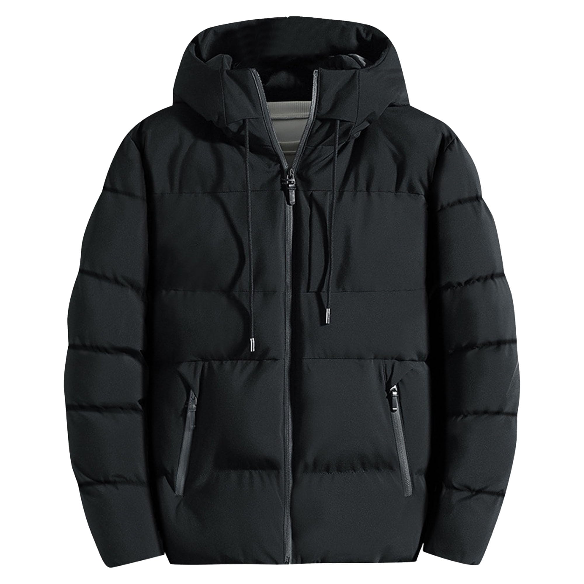 JEsilunmaMY Mens Basic Thermal Hooded Puffer Jacket Winter Coats Thicken Warm Down Jacket Insulated Waterproof Padded Jacket