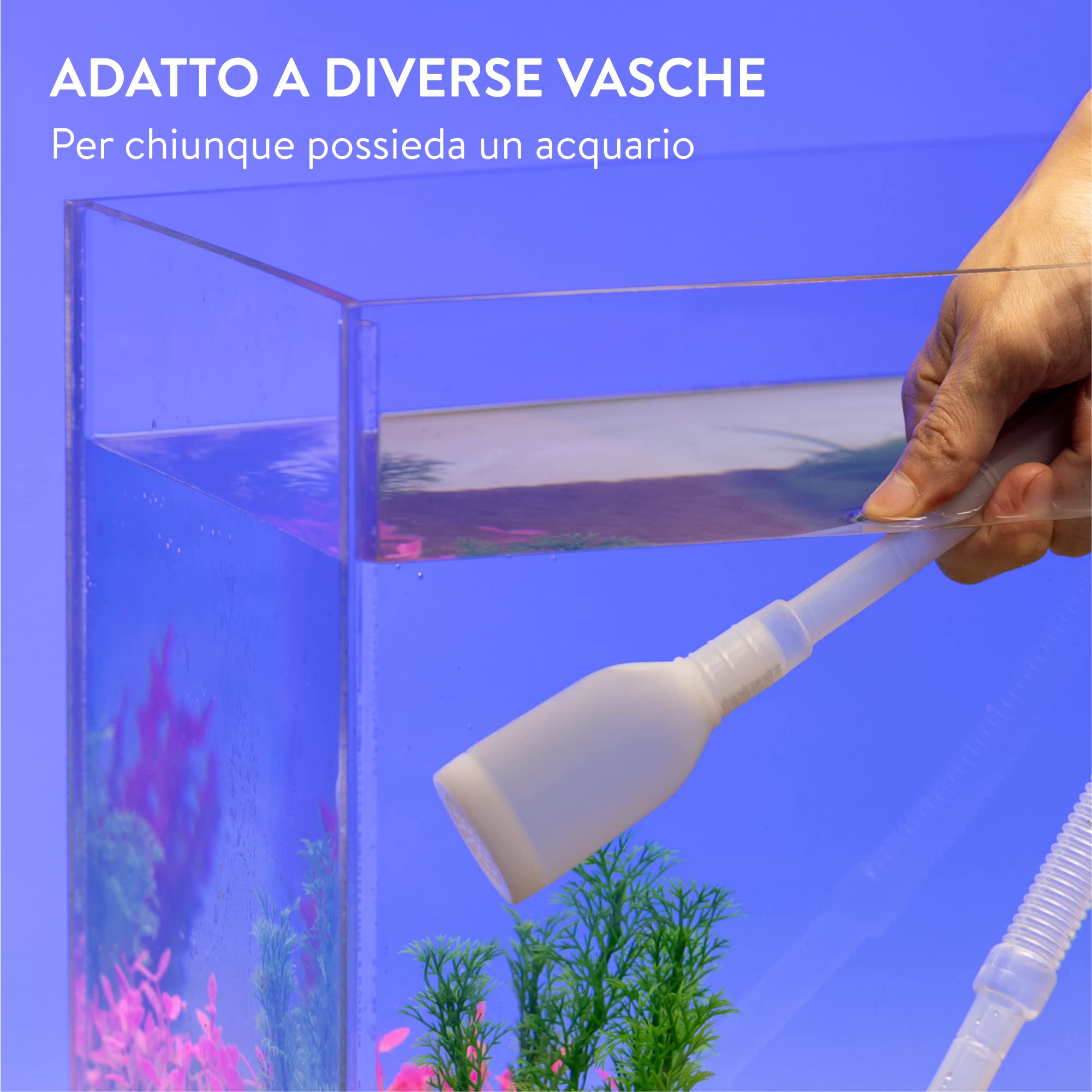 Luigi's Sifone Acquario - Pompa Pulizia Acquario Manuale - Aspirarifiuti Fondo per Svuotare e Cambiare Acqua - Aspiratore Veloce e Sicuro - Accessori Acquari Pesci Rossi