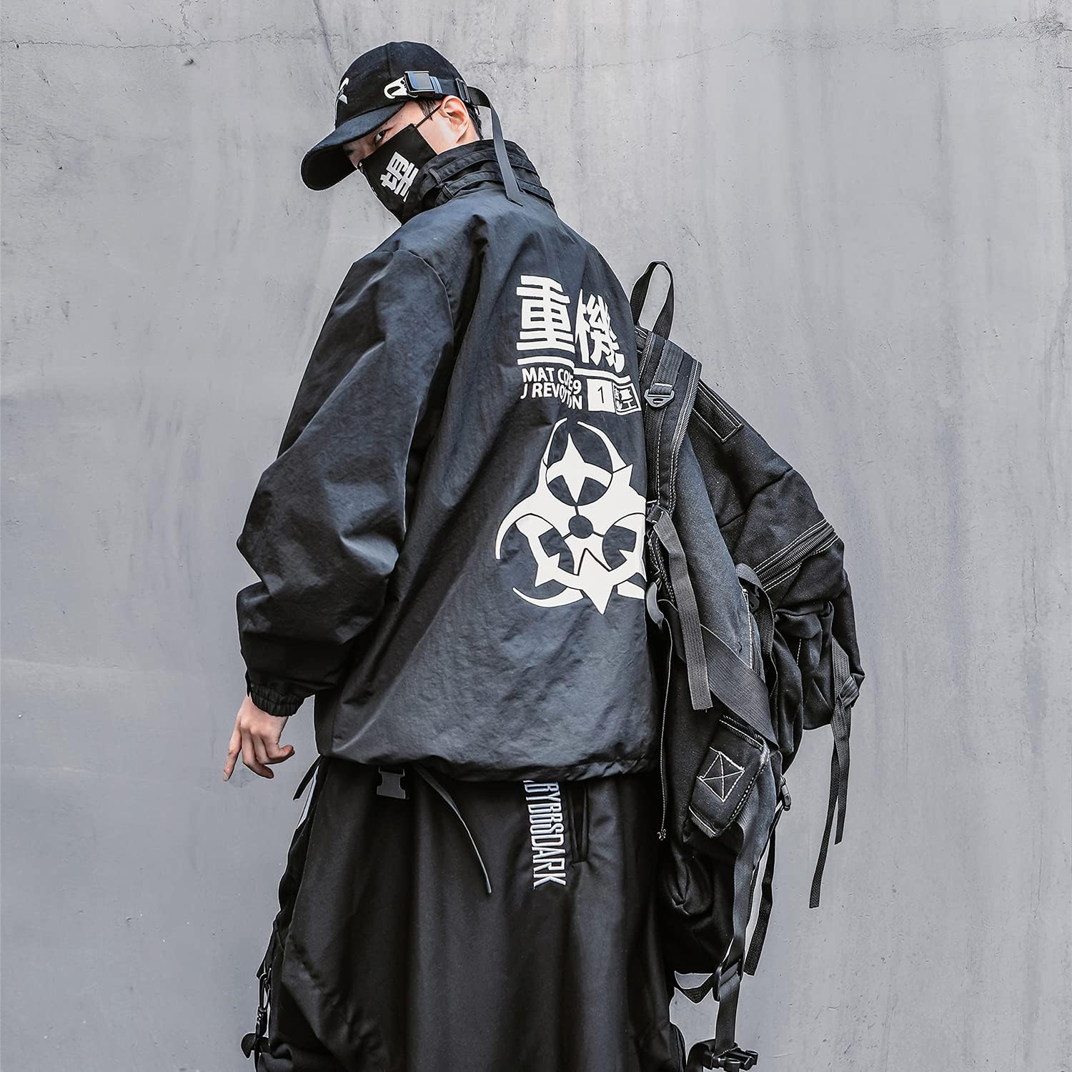 MFCT Men's Biohazard Streetwear Quarter-Zip Windbreaker