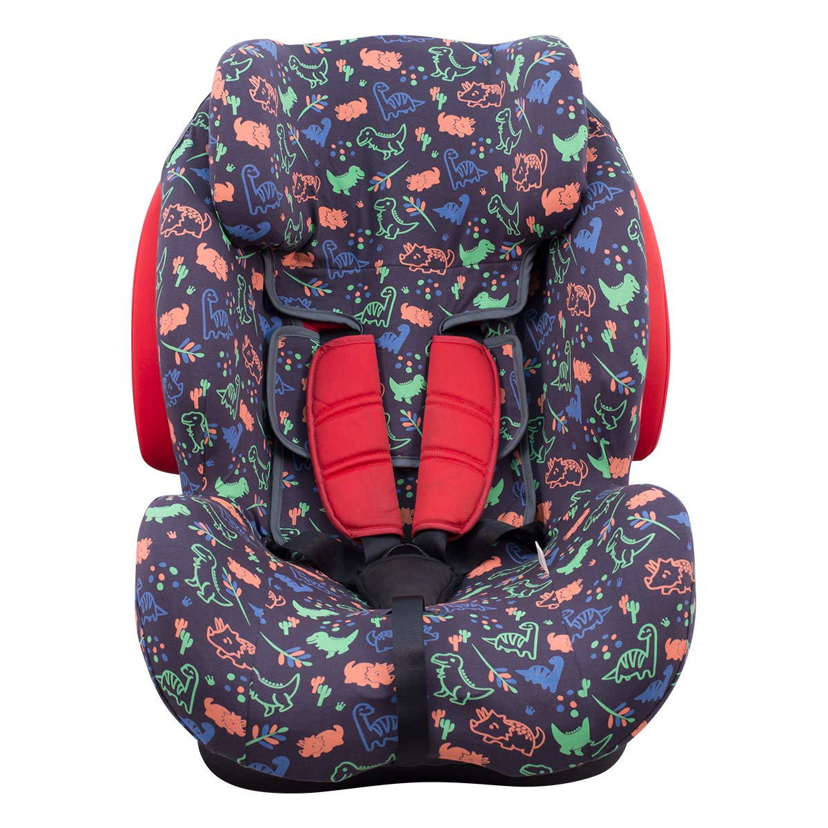 JYOKO Kids Funda de algodón para Silla de Coche Compatible con Be Cool Thunder, Foppapedretti, Star Ibaby BQ-06 (Happy Dino