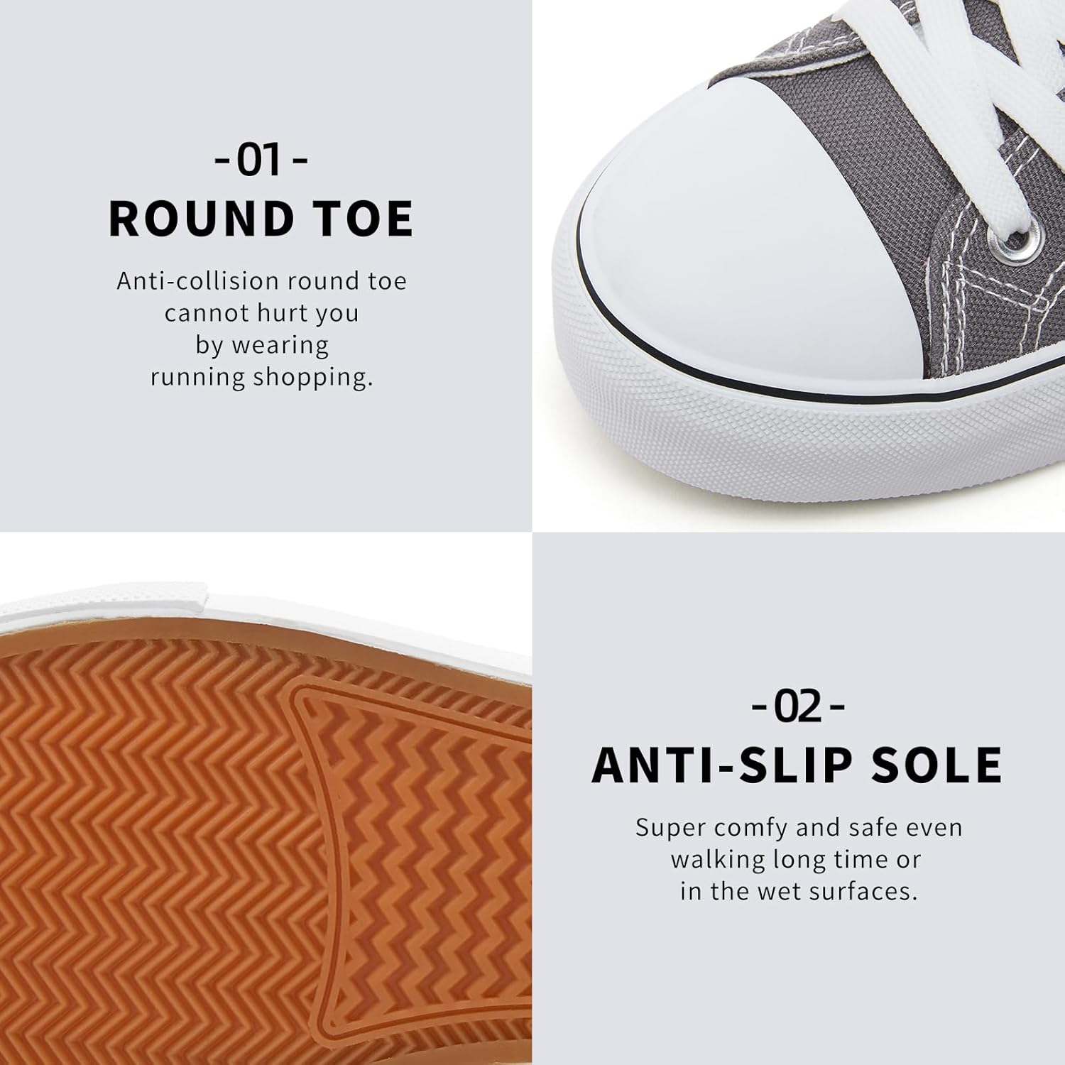 FRACORA Womens White Black Canvas Sneakers Low Top Canvas Shoes for Women Tennis Shoes - Image 4