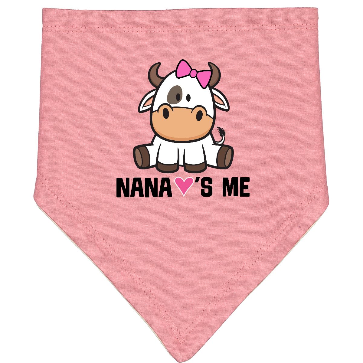 inktastic Nana Loves Me Girl Cow Baby Bandana Bib
