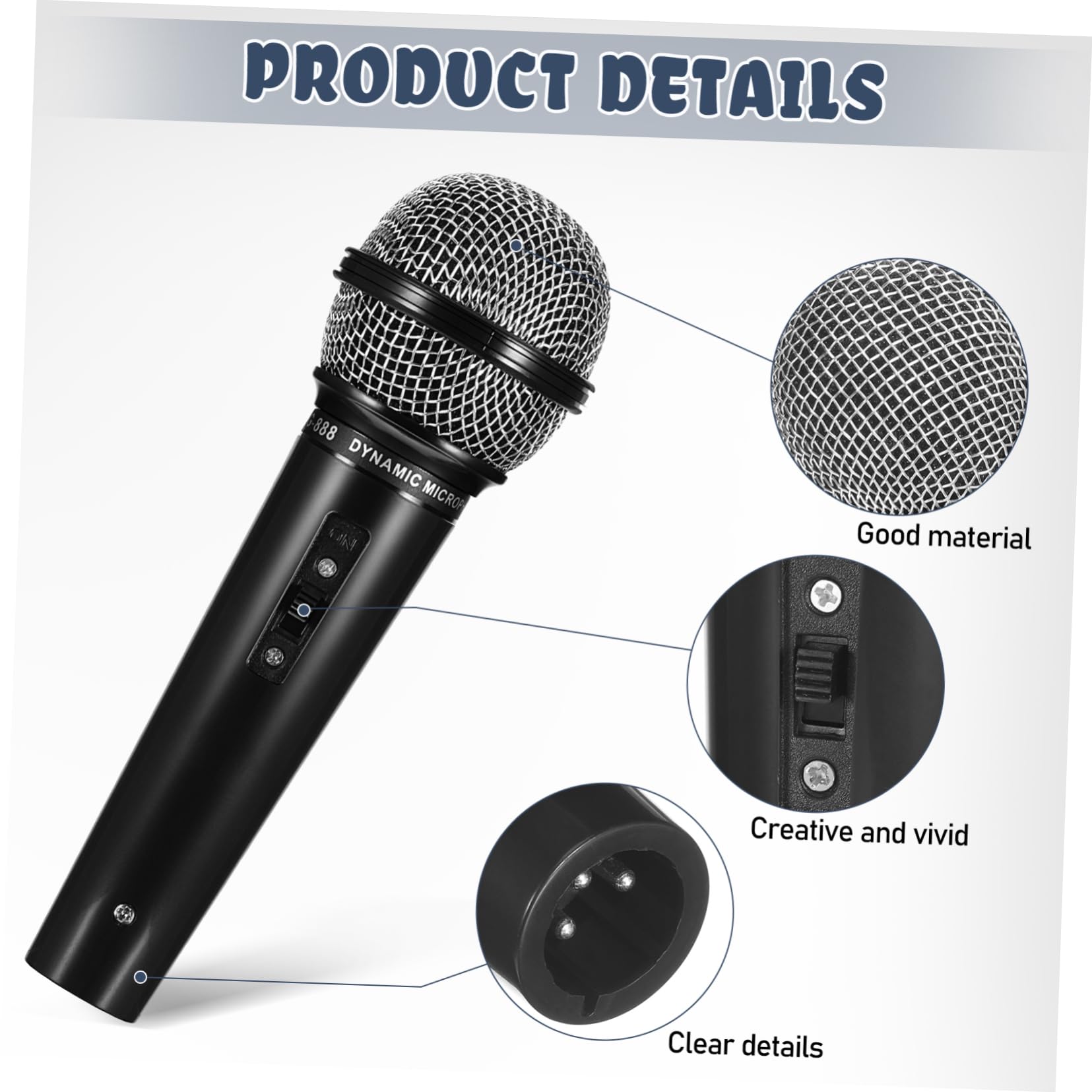 Gatuida 1Pc Small Simulated Microphone Prop for Black Pretend Play for Karaoke and Parties Lightweight Microphone for Creative Fun - Image 3