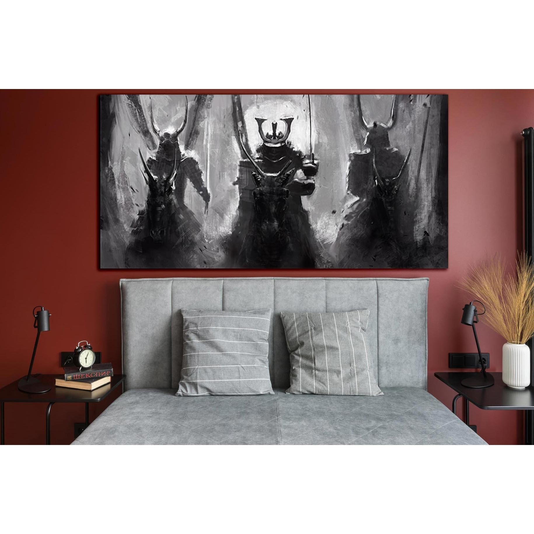 Lienzo de tres samuráis mágicos ZELLART WTD SL1245 de 1 panel y 140x70 cm para pared 3
