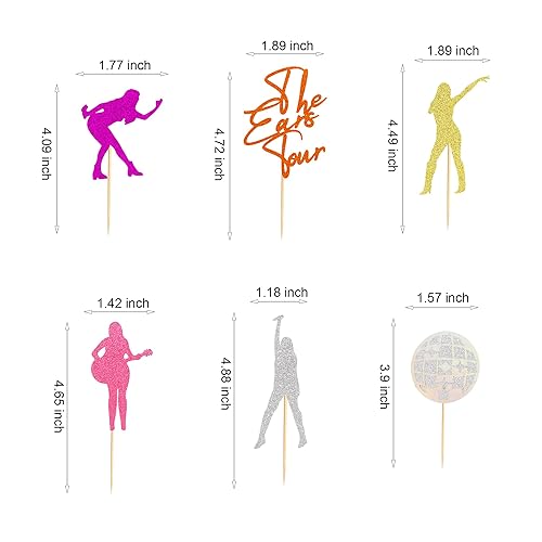 Miniatura 8 de Arthsdite 24 piezas de decoración de cupcakes Rock Pop Music Theme Cupcake Picks Music Concierto temático de cumpleaños fiesta de cumpleaños,