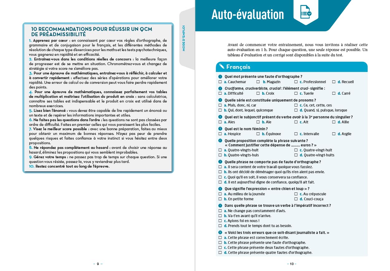 2000 QCM de Français, Culture générale, Mathématiques et Tests psychotechniques: Epreuve de préadmissibilité - Catégories B et C - Concours 2025-2026