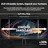 Z-Edge 34 Inch Ultrawide Curved Gaming Monitor 165Hz 1ms MPRT, 3440x1440 UWQHD, 21:9 VA Panel, Tilt Swivel Height Adjustable, FreeSync, DisplayPort (165Hz) HDMI (100Hz), PIP & PBP, Black - 2