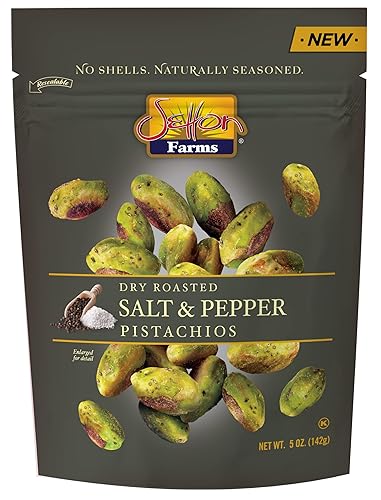 Setton Farms Núcleos de pistacho sazonados naturalmente, sal y pimienta, pistachos sin cáscara, certificados sin OMG, sin gluten, veganos y kosher,