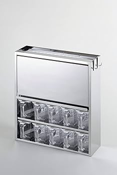 スパイスラック　10杯　YMG-011 大竹産業 Amazon｜大竹産業 スパイスラック 調味料ポット10個付き 燕三条