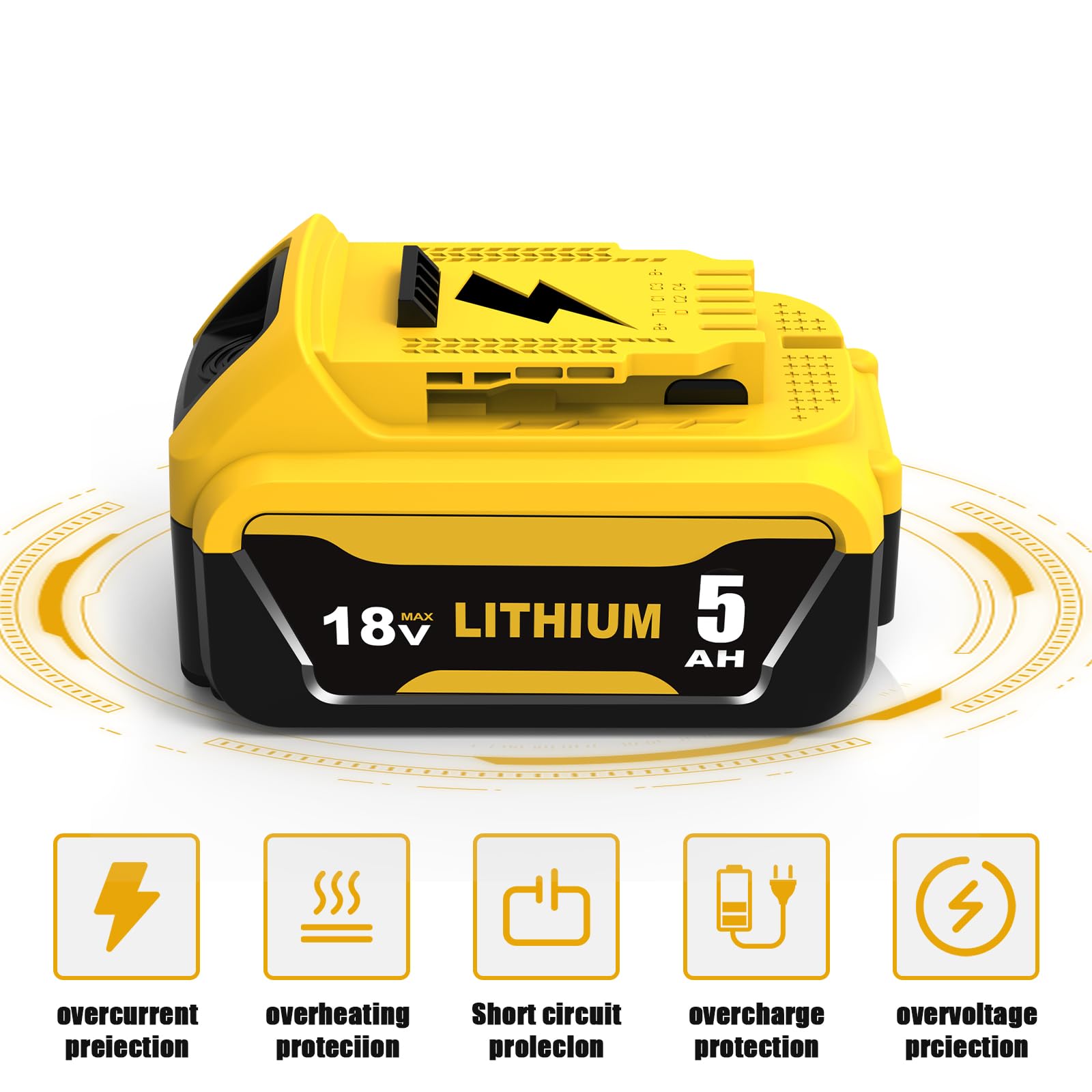 4-Pack Für DeWalt 18V XR Akku 9.0 Ah Li-Ion Batterie DCB184 DCB180 DCB181 DCB182 DCB200 DCB201