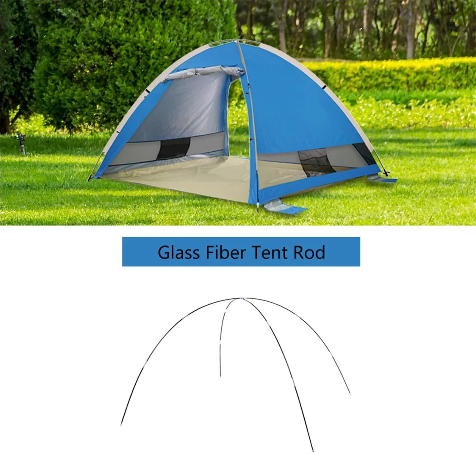 Zeltstange 3,26 m/3,4 m/3,9 m Campingzeltstange, 1 Paar, 12 Stück, Glasfaser-Zeltbogenstangen, Ersatz for Zubehör for Outdoor-Ausrüstung