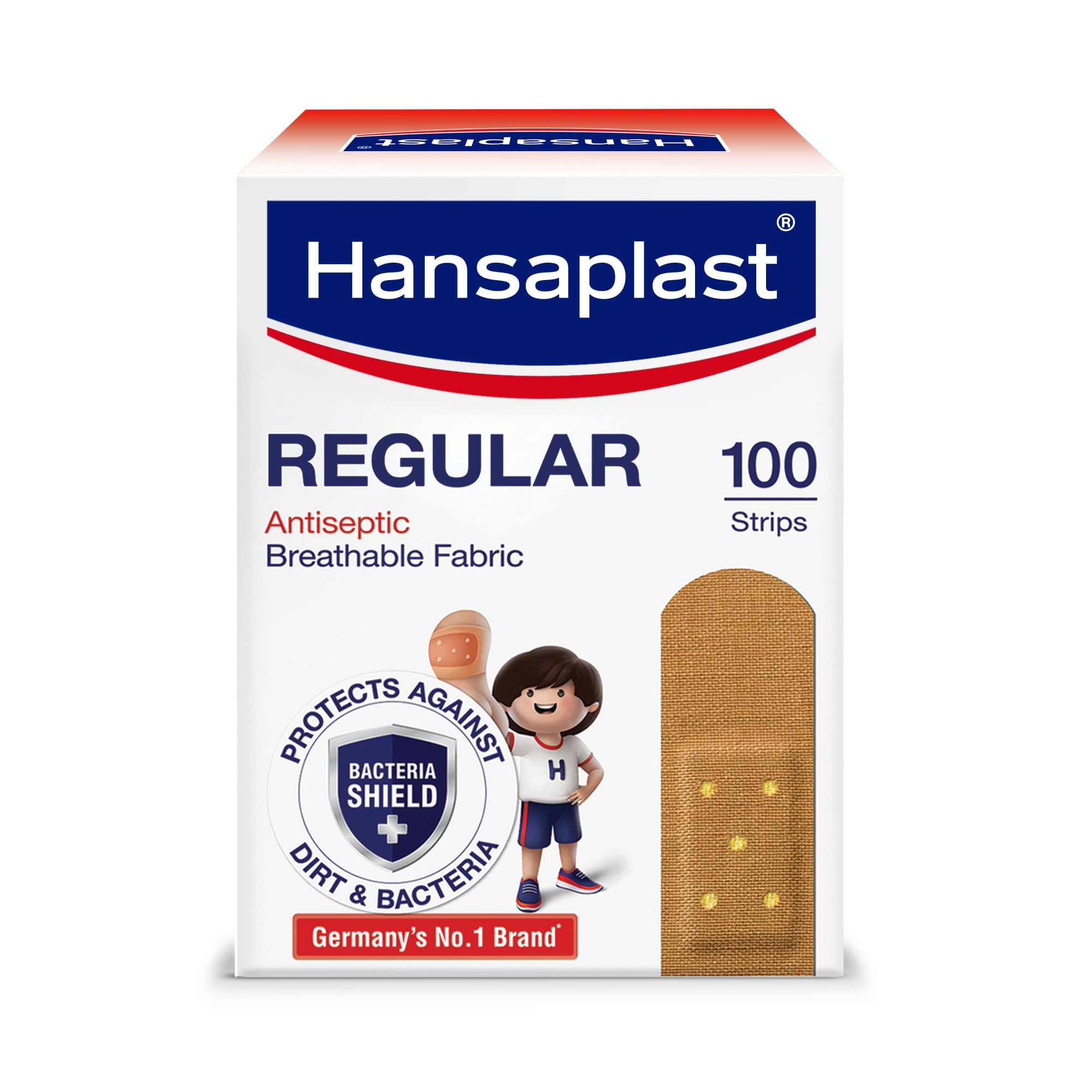 Hansaplast Antiseptic Regular Bandage for Cuts & Wounds | 100 strips | Breathable fabric | First Aid | Protects Against Dirt and Bacteria | For Kids & Adults (B0CVL481NW) Amazon Price History, Amazon Price Tracker