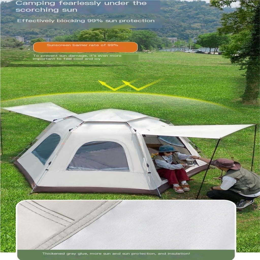 Aufblasbares Zelt Sechseckiges Campingzelt, Vollautomatisches, Schnellöffnendes Tragbares Zelt, Installationsfreies Kuppelzelt Für Den Außenbereich Großes Zelt Sport & Freizeit