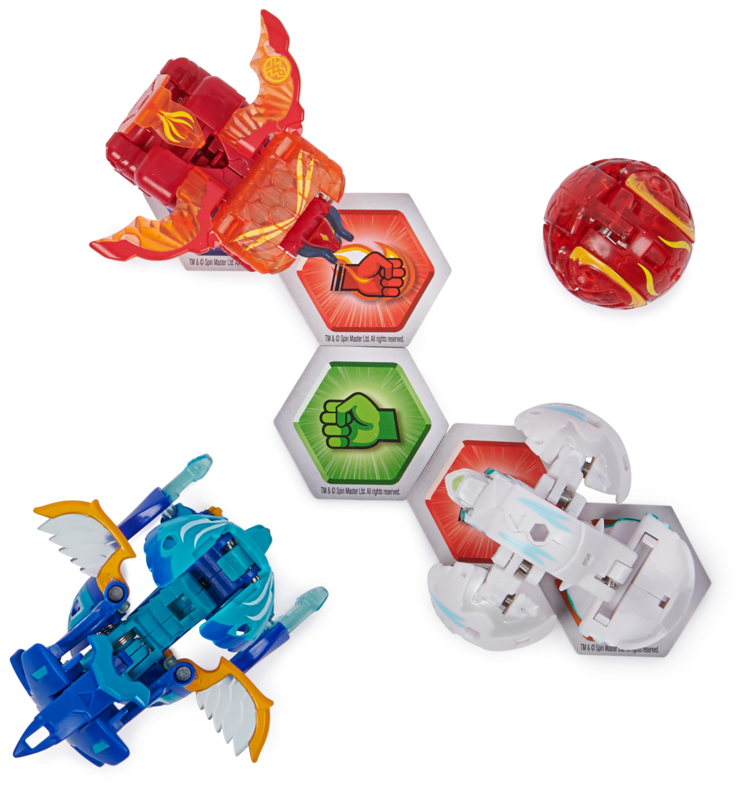 BAKUGAN - Legends - Pack DE 4 Figuras DE ACCIÓN COLECCIONABLES - Cycloid, Arcleon Geogan, Nillious Nova, Hydorous Ultra y 6 Baku-Núcleos - 6065913 - Juguetes Niños 6 Años +