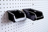 Vista 6 de WallPeg Pegboard Bins - 6 Each 7" & 6 Each 5" ORGANIZING Bins - Hooks to Peg Board Panel Organize Hardware Arrange Accessories Workbench Tool