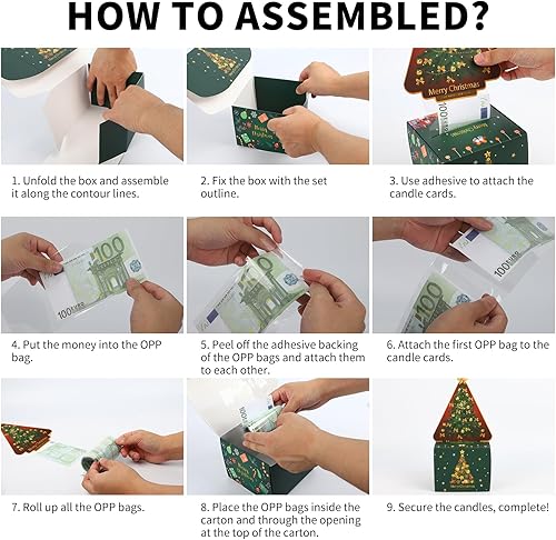 Miniatura 6 de Caja de dinero para árbol de Navidad para regalo en efectivo, divertida caja de dinero para mujeres y hombres, sorpresa, novedosa caja de dinero de