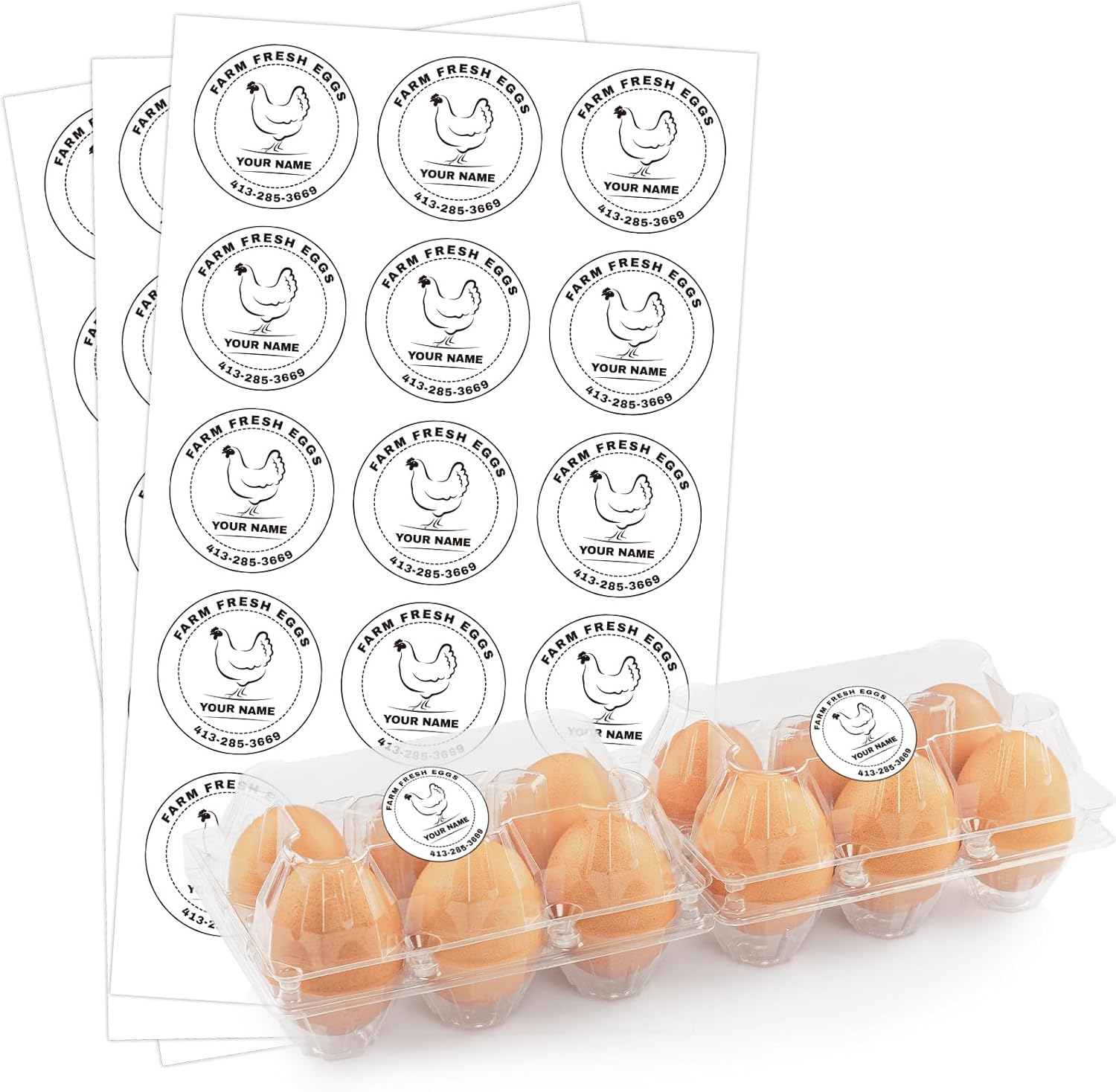 Personalized Egg Carton Stickers Custom Farm Fresh Egg Carton Labels Customized Thank You Chicken Egg Stickers Tags - Image 3