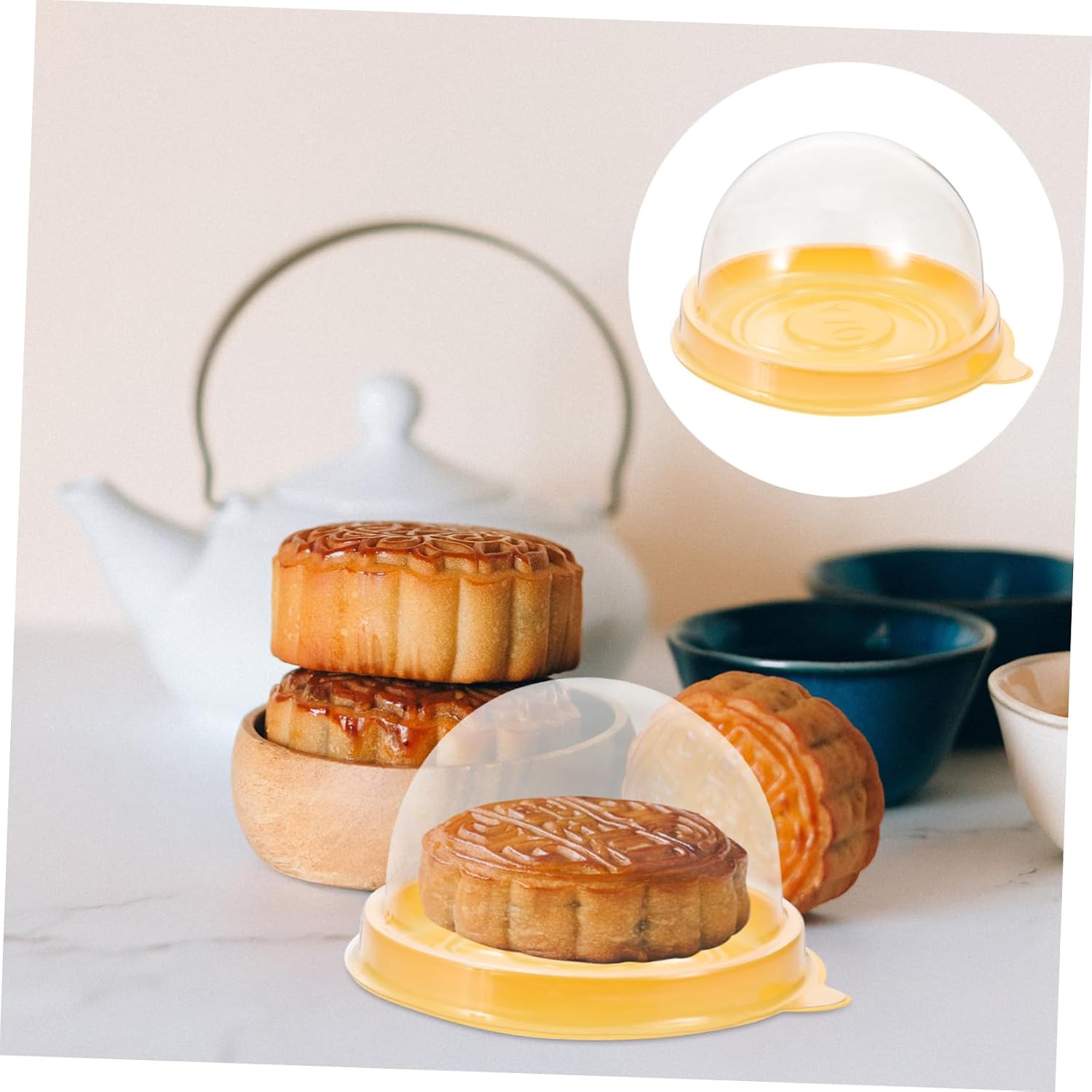 100pcs Cake Containers Dome Boxes for Egg Yolk Puff and Dessert Packaging Lightweight Sealed for Baking and Food Storage Random Colors