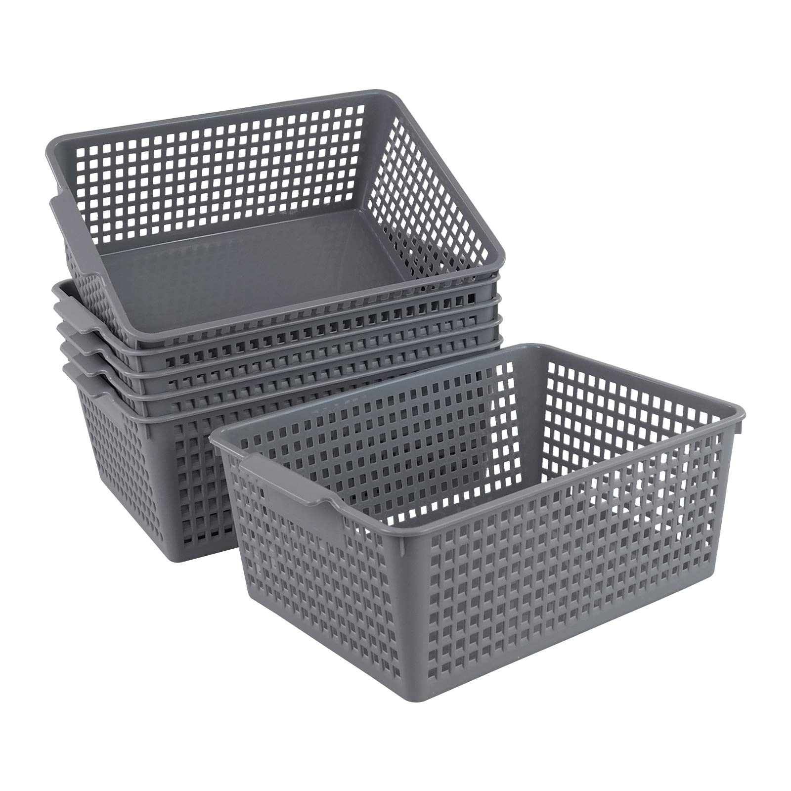 Farmoon Canasta De Plástico Gris, Cestas De Almacenamiento, 6 Paquetes