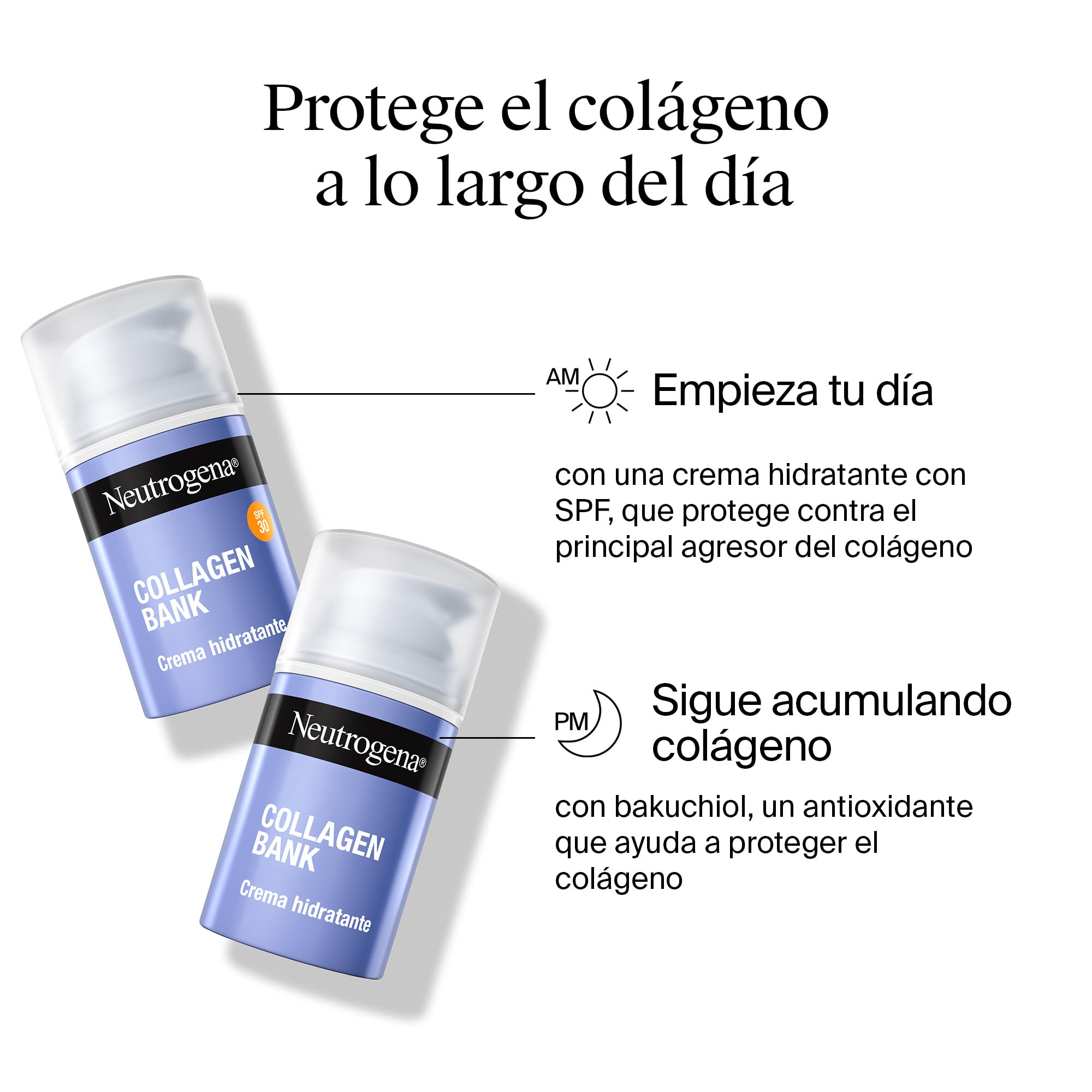 Neutrogena Collagen Bank Crema hidratante facial (1 x 50 ml), crema de noche anti-edad que preserva el colágeno, para una piel más tersa, apta para rostro y cuello