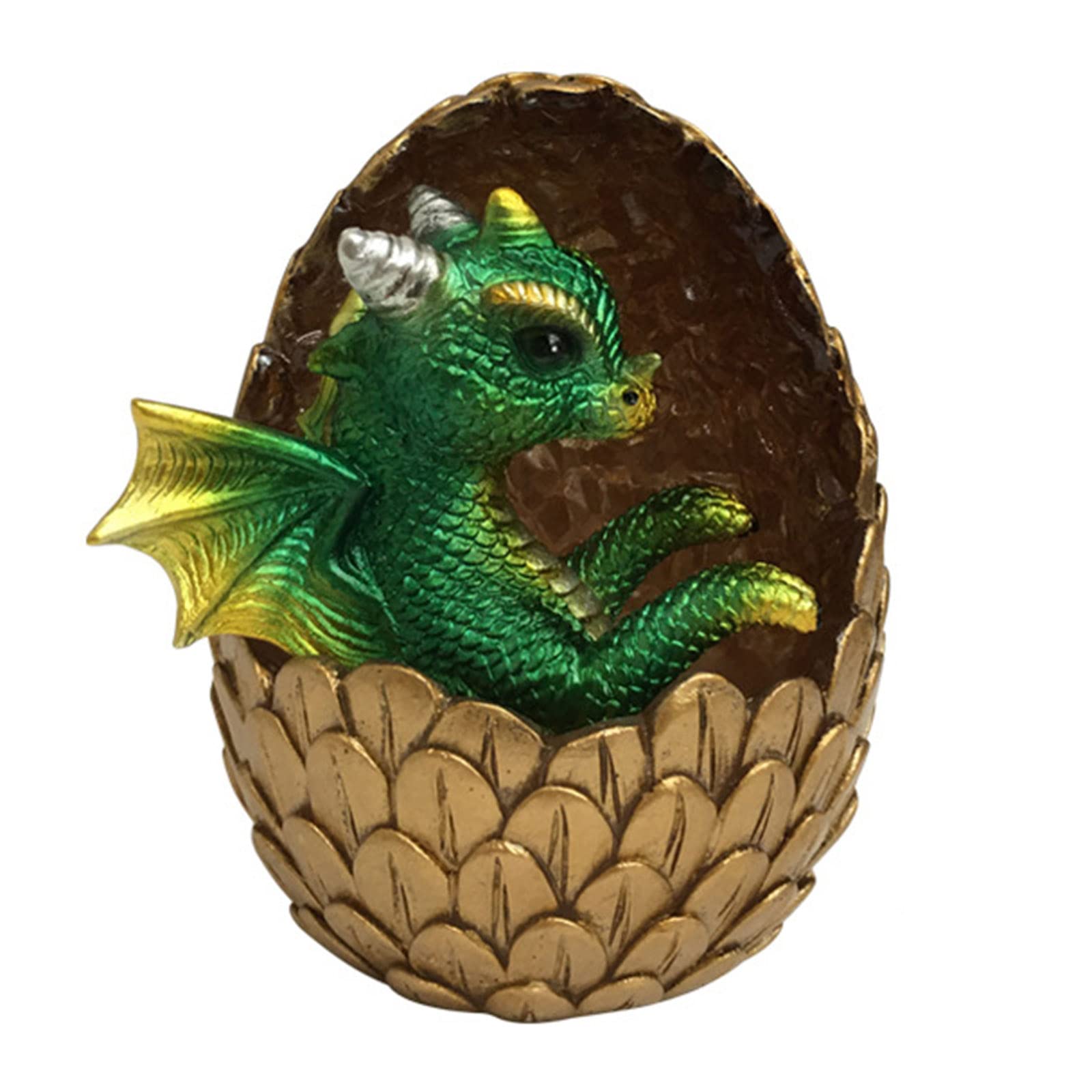 Œuf de dragon en résine transparent vert avec socle ornemental pour bureau