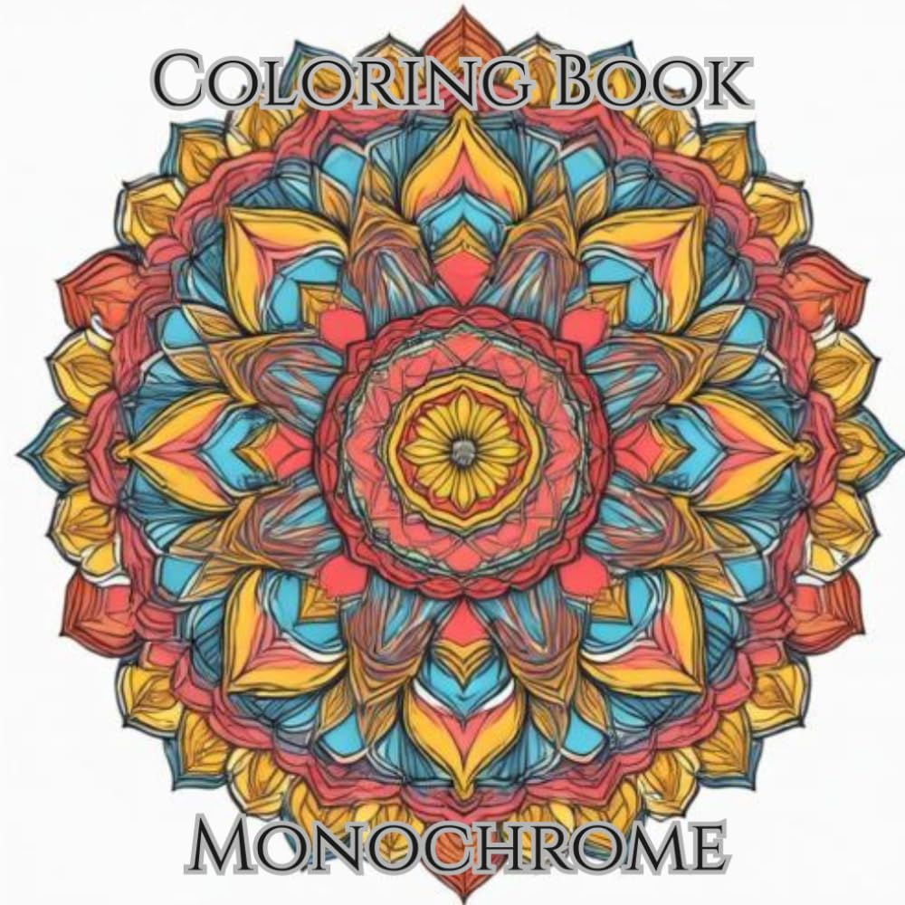 Monochrome Geometry Pattern Coloring Book: Stress Reliever for Your Mind
