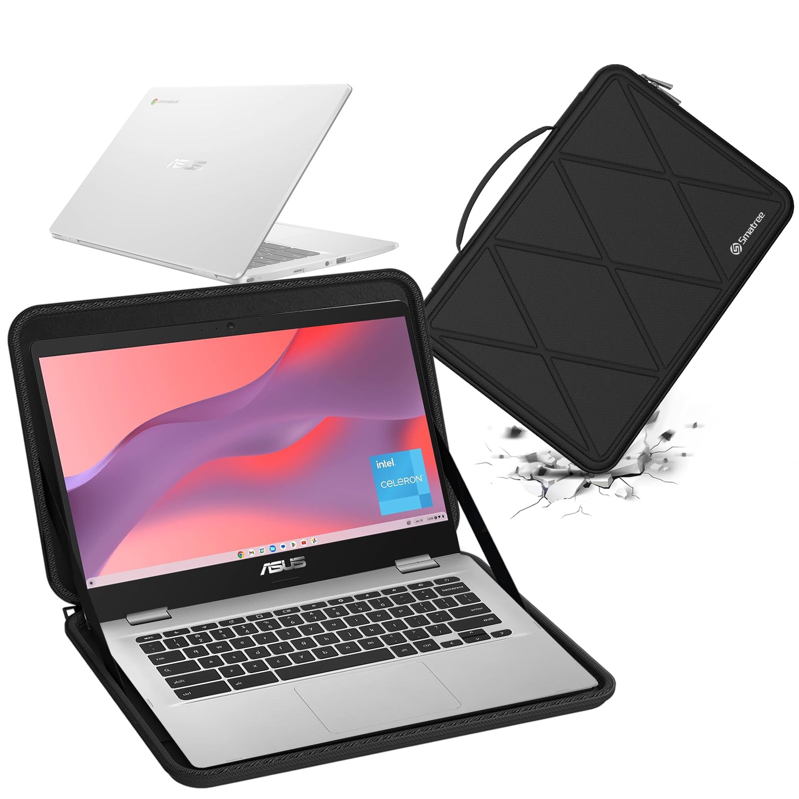 Smatree Hard EVA Protective Case for 14 inch ASUS Chromebook C424/C423 | Compatible for 14 inch ASUS Chromebook C424/C423 Laptop Anti-Shock and Waterproof Bag (X8257)
