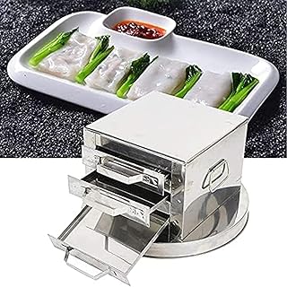 Stainless Steel Steamed Rice Rolls Machine - 3 Layer Steamer Drawer Maker with 4 Trays for Baking Container Cookware Set