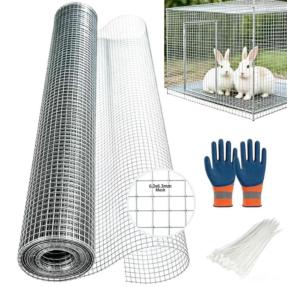 Grillage galvanisé 1m×10m maille fine 0,63mm, grille anti rongeur,grillage à poule, enclos lapin, volière, protection anti rongeur, clôture jardin robuste, grillage métallique polyvalent
