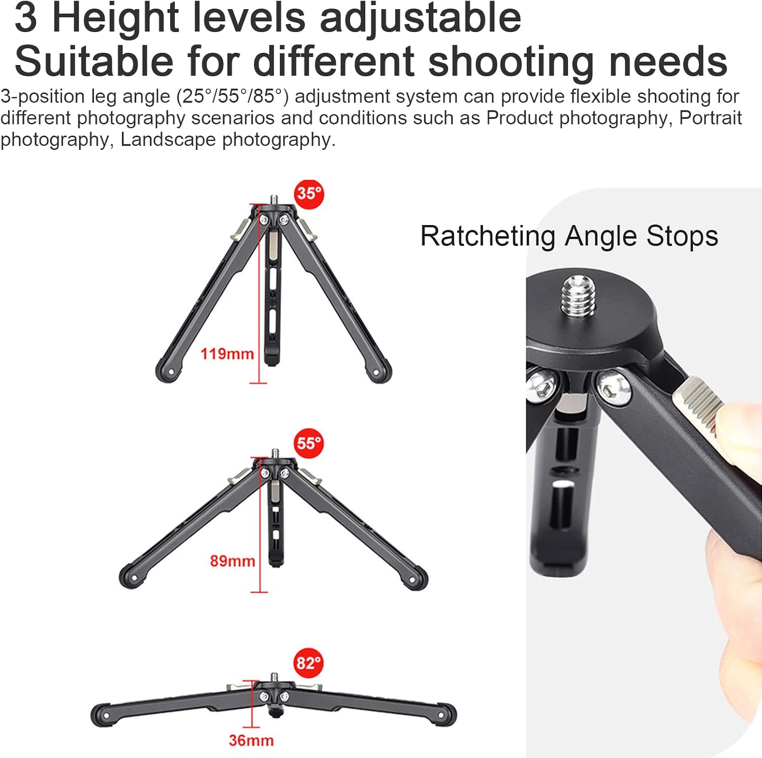 FOTOBETTER Mini Tabletop Tripod for Camera, iphone, cam, Compact