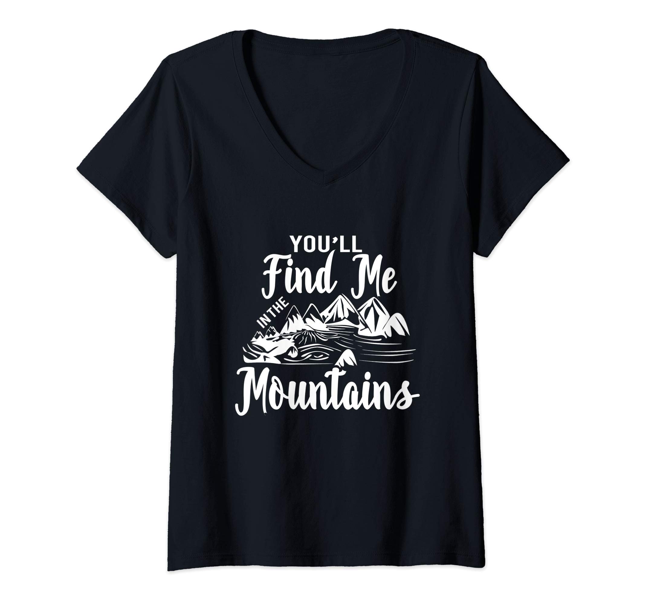 Womens Mountain Hiking V-Neck T-Shirt