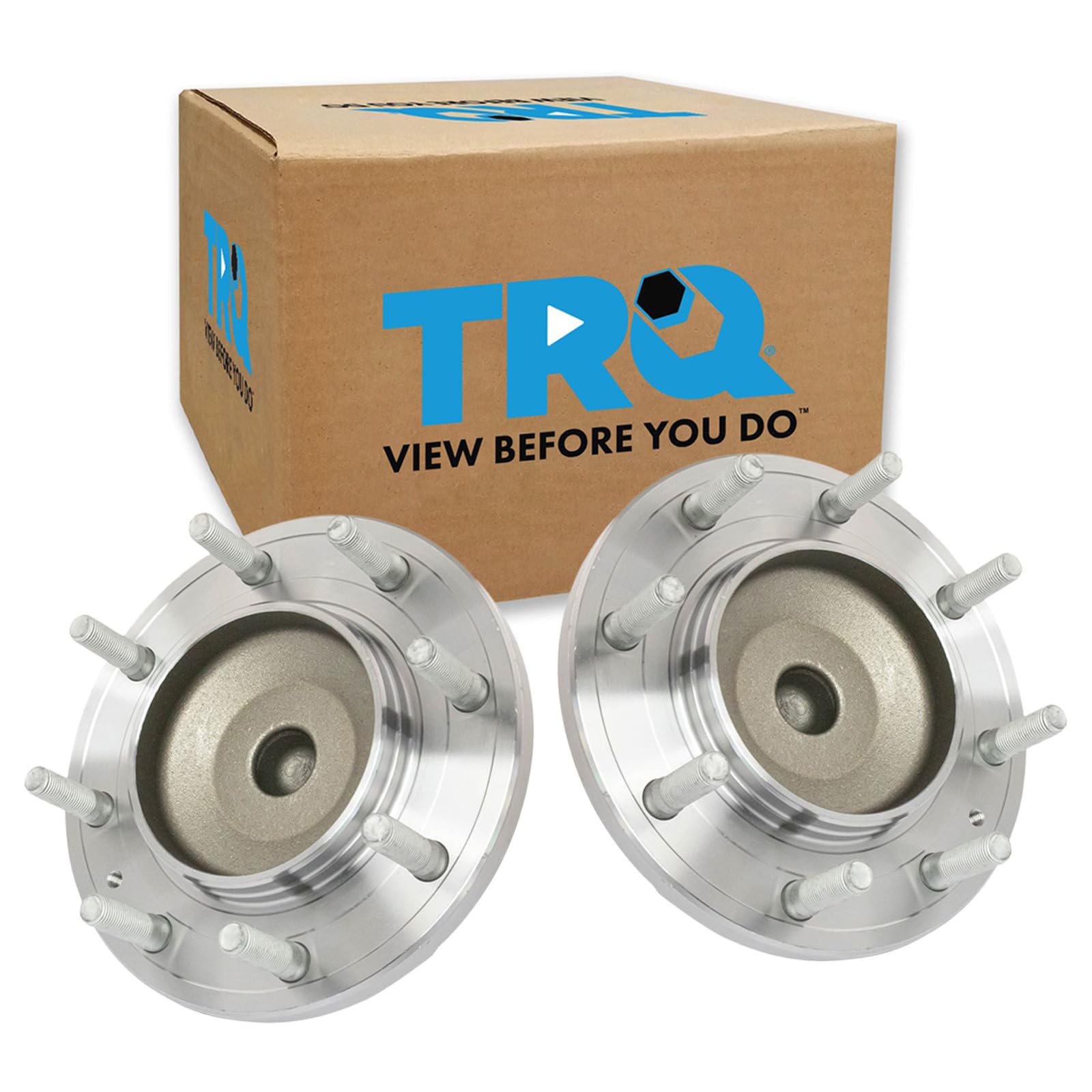 TRQ 2 Piece Front Wheel Bearing &amp; Hub Assembly Set with ABS Sensor