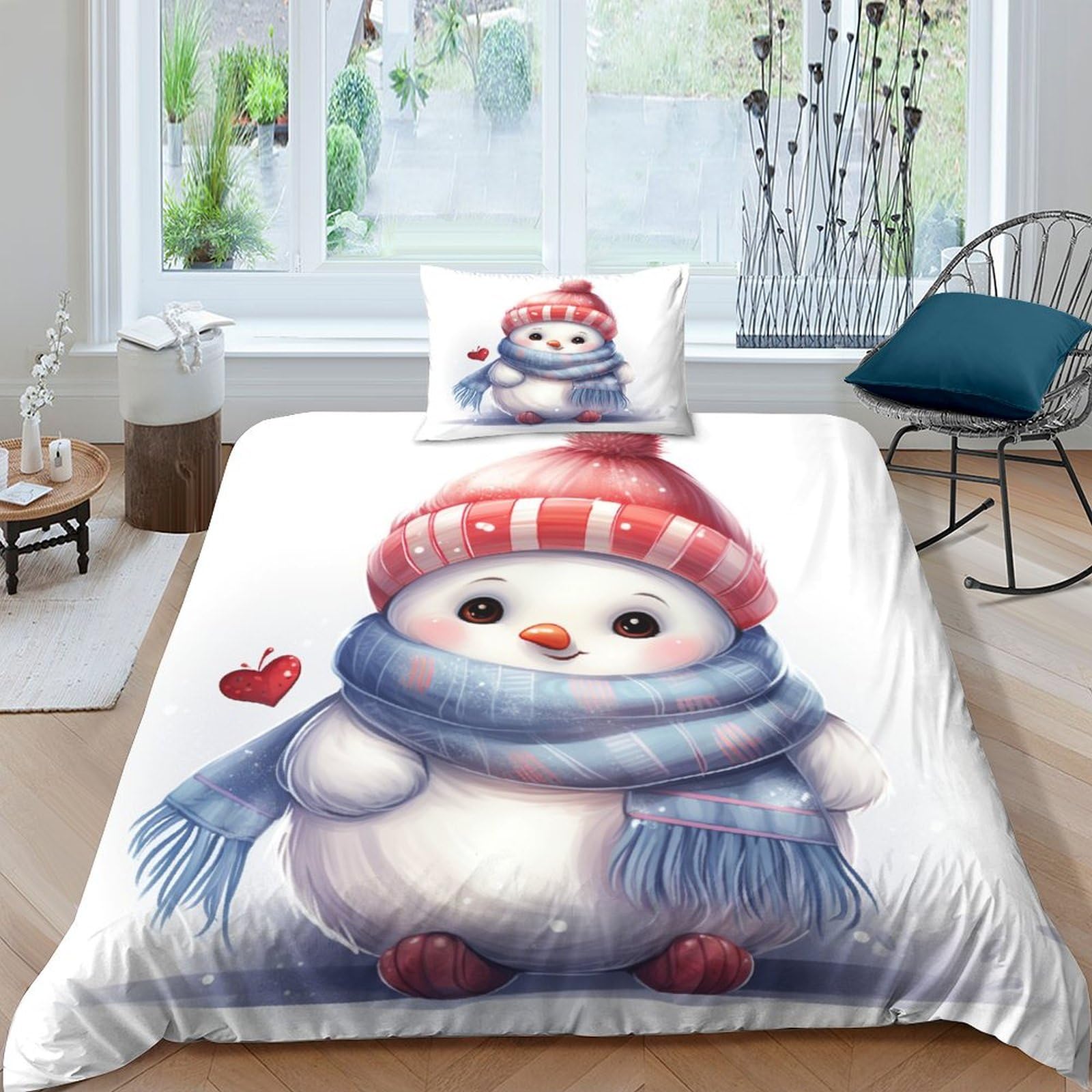 Parure de lit avec fermeture éclair Yeti 135x200 cm pour enfiler la couette sans effort