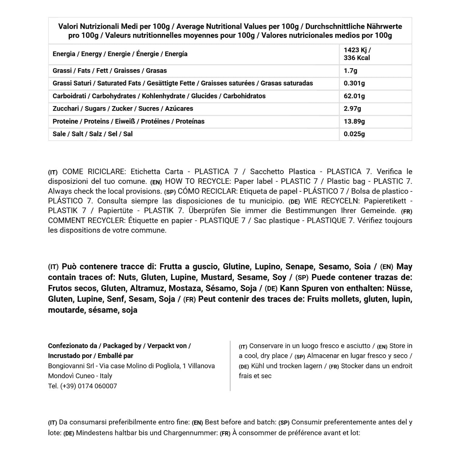 BONGIOVANNI FARINE E BONTA' NATURALI Crusca di Grano Tenero 5Kg BIO