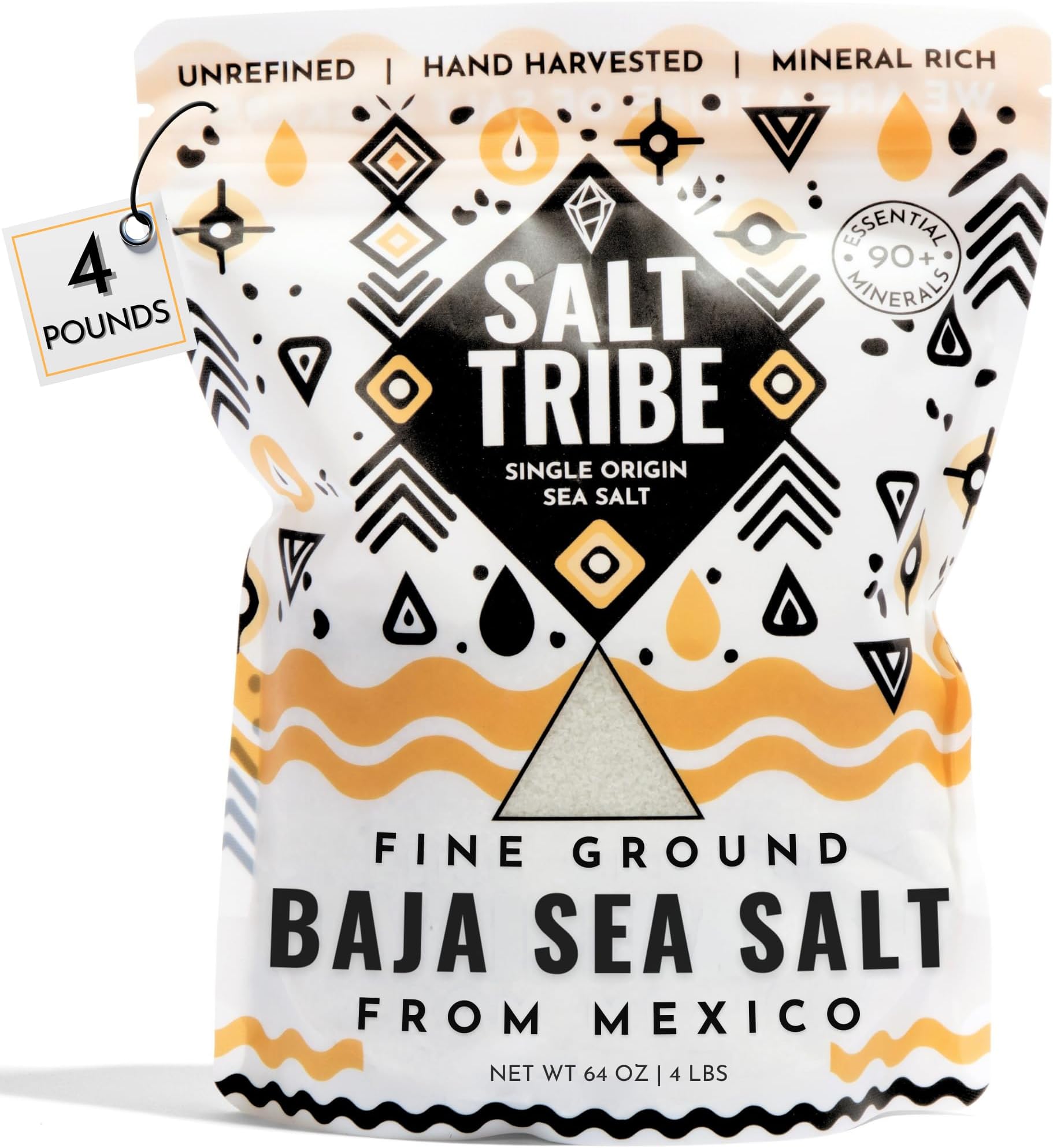 Baja Sea Salt | Mineral Rich | 90+ Trace Minerals | Fine Ground | Hydration Support | Sal Organica | Low Sodium | Organic & Unrefined | Single Origin Mexico | 4 Pounds