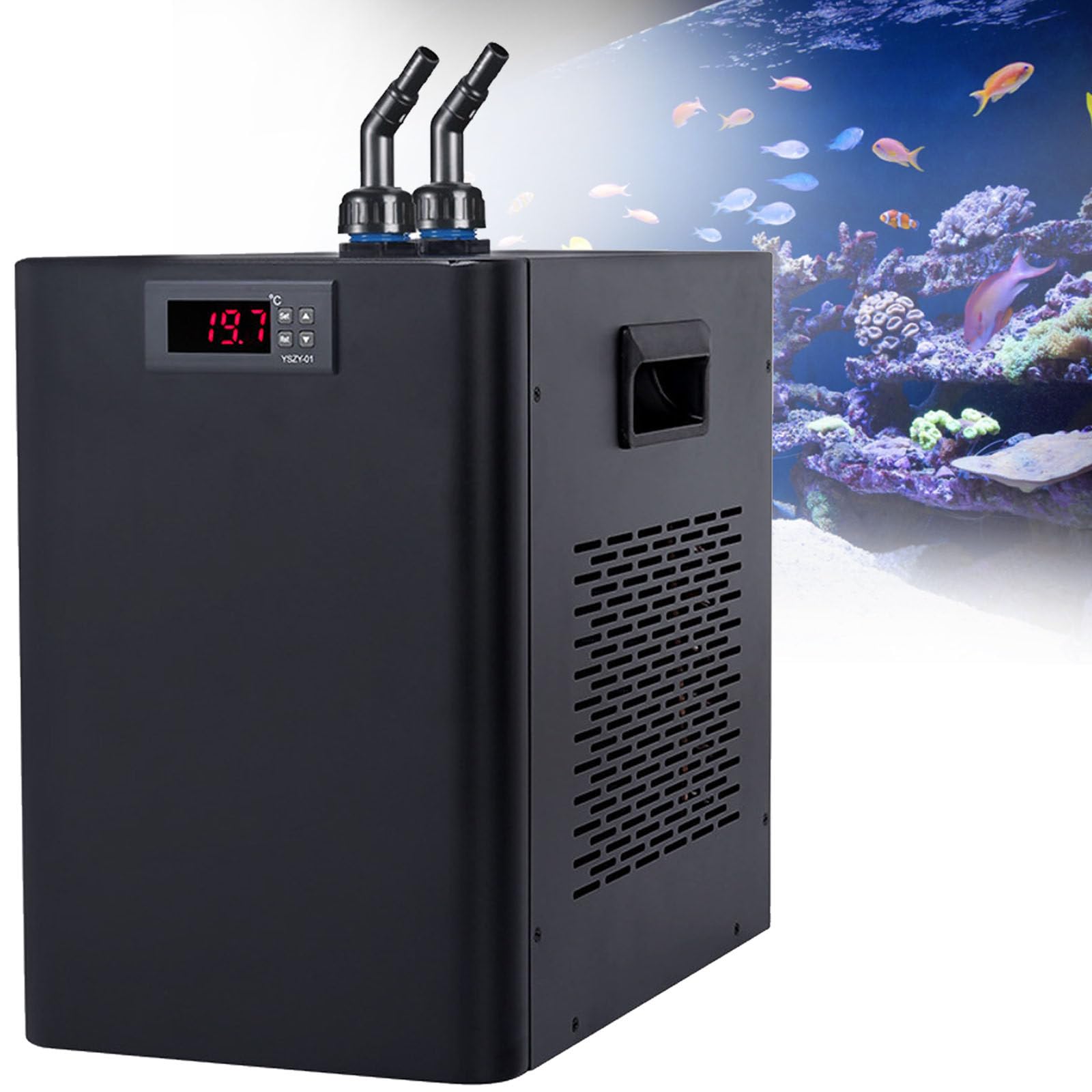 SACLMD Enfriador de Agua para Tanque Marino,Compresor de refrigeración silencioso para Agua de mar y Agua Dulce,para Medusas,Arrecife de Coral,AL-500