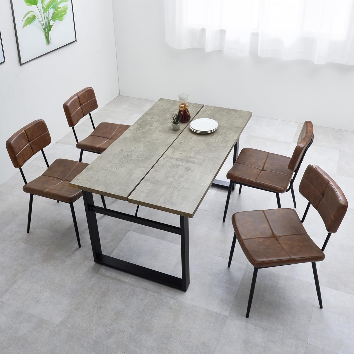 Amazon｜萩原 ダイニングテーブルセット 4人用 5点セット