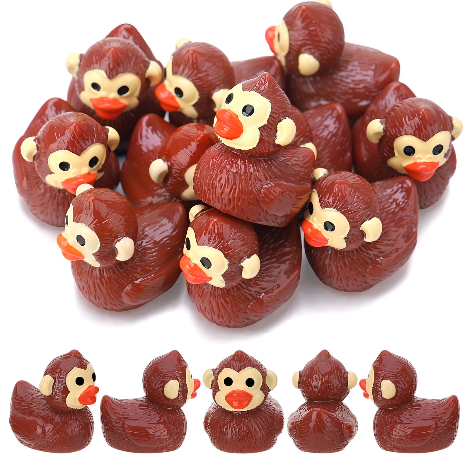 50 Pcs Chimpanzees Ducks, Mini Chimpanzees Resin Ducks Bulk