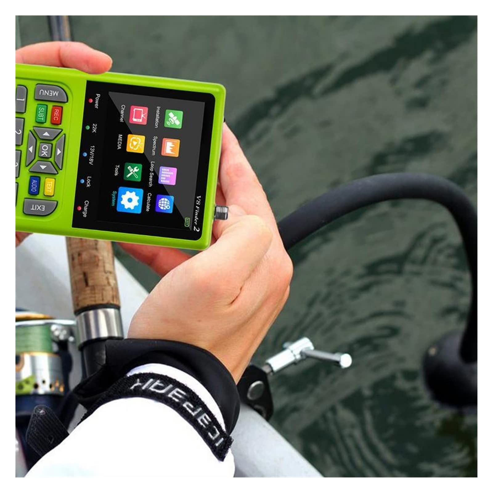 Medidor de señal buscador satélite TV portátil con Pantalla LCD 3,5 Pulgadas código H.264 Digital, Rastreador de satélites
