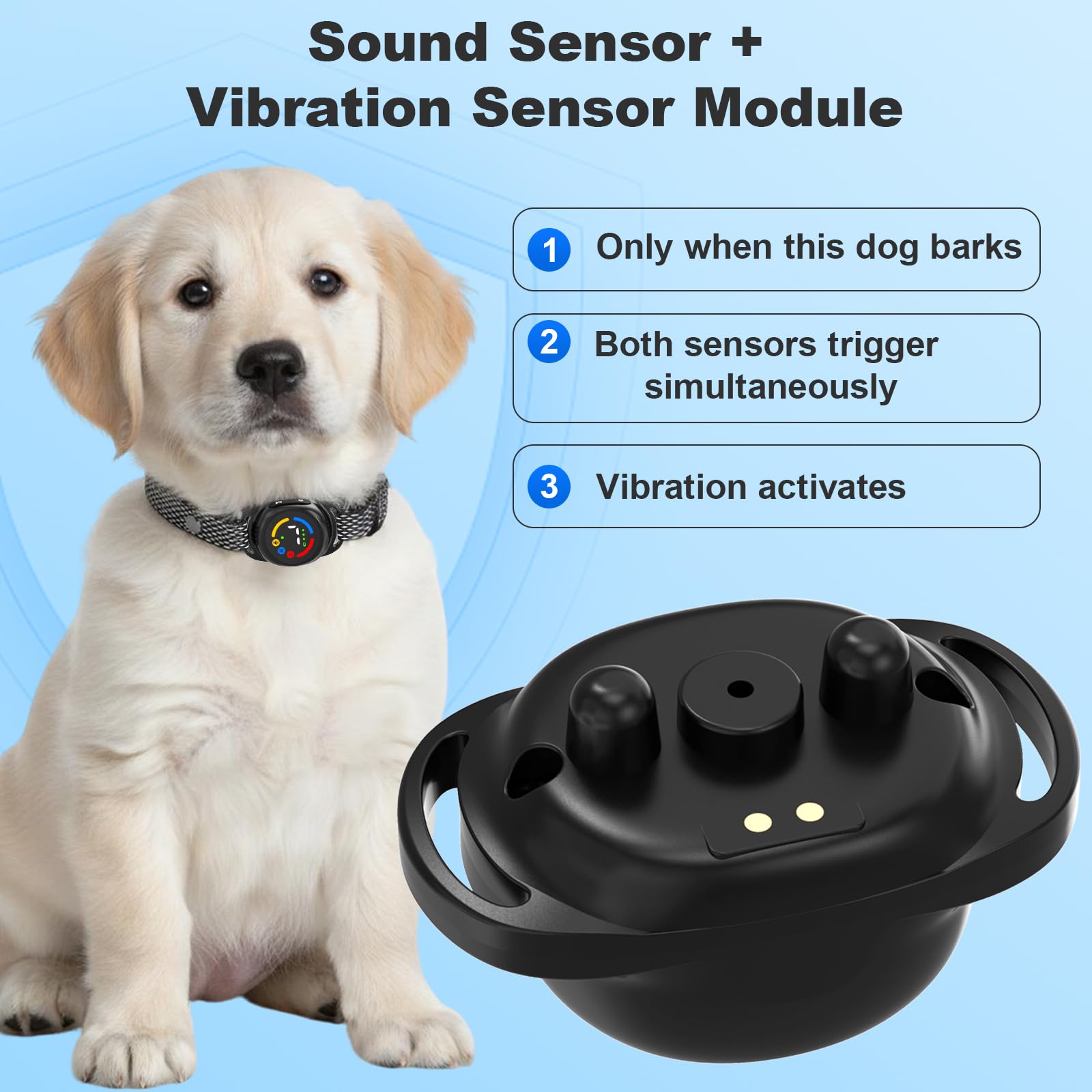 Collar Antiladridos Perros Collar Adiestramiento, Collar Adiestramiento Perros Pequeños, 7 Niveles de Intensidad Ajustables, Impermeable IP67, para Perros pequeños