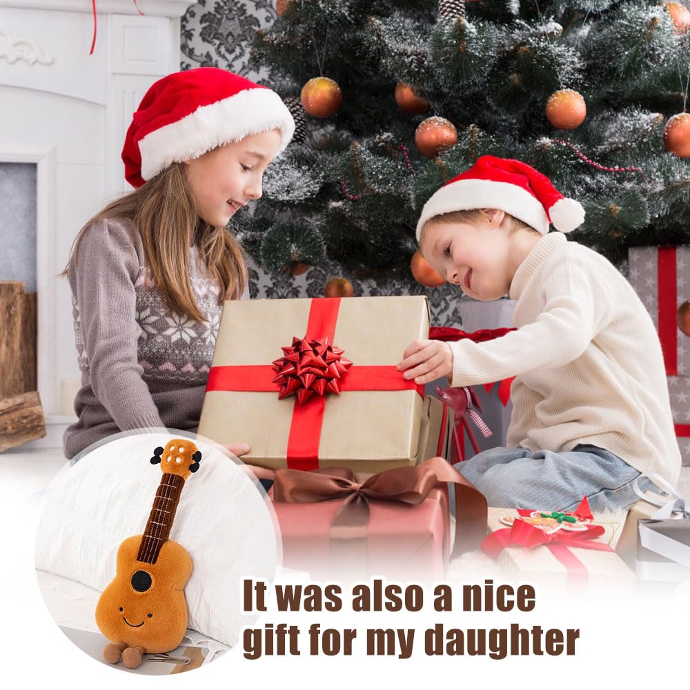 XEERUN Guitar Musical Instrument Doll Plush Toy, Musical Themed PlushUkulele Healing Doll, Guitar Stuffed Toy, Skin-Friendly Fabric , Adorable Guitars Plushies for Girlfriend Bedroom Adults Teens - Image 2