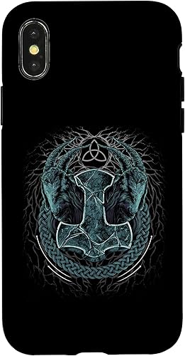 Funda para iPhone XXS Viking Mjolnir Thors Hammer Pagan Norse Mythology Case
