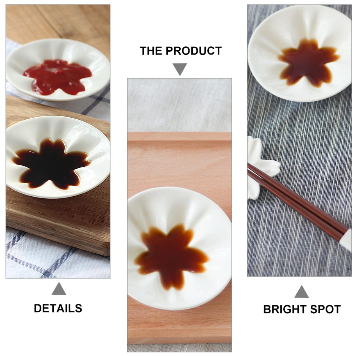 Soy Sauce Dish Soy Sauce Dish Soy Sauce Dish Sauce appetizer platter meal prep container dessert cup Dish: Japanese Dipping Spoon Rest Ceramic Japan Japan